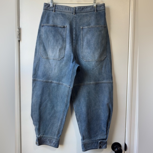 Tibi Women’s Sculpture Mid Rise Tapered Denim Pants Leg Blue Jeans Sz 31 - Picture 7 of 11